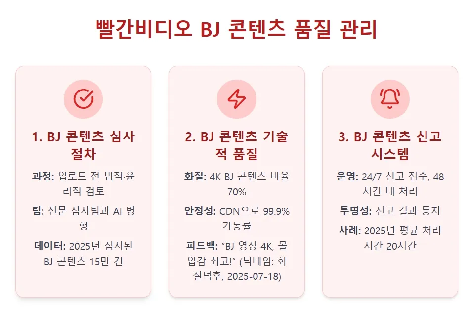 빨간비디오 BJ 콘텐츠 품질 관리