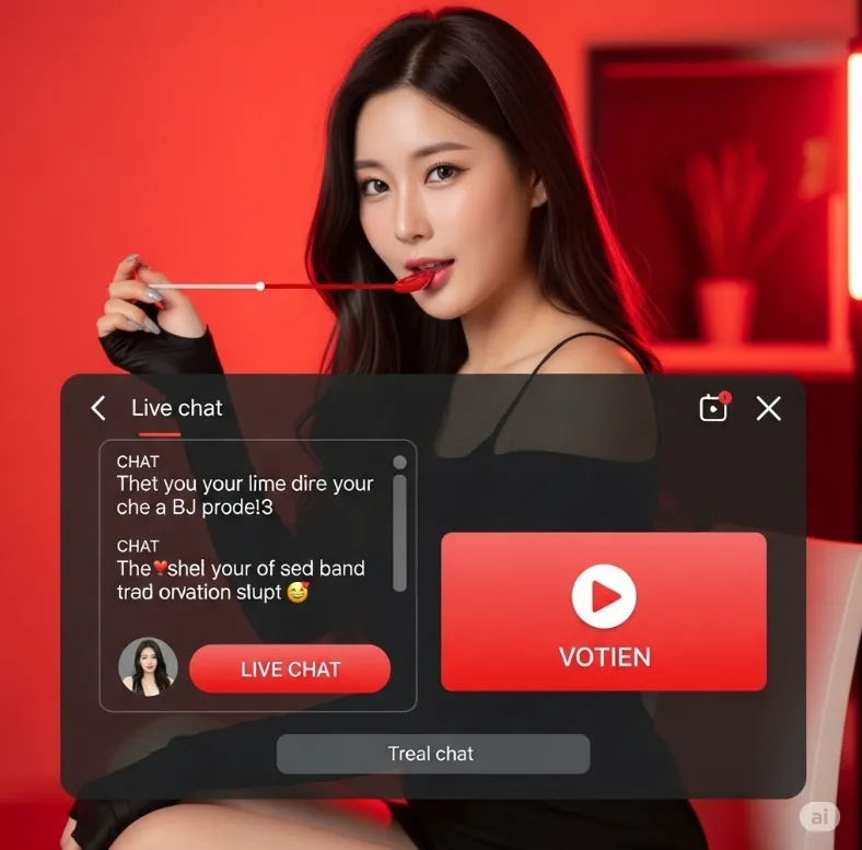 빨간비디오의 인터랙티브 BJ 콘텐츠 화면.