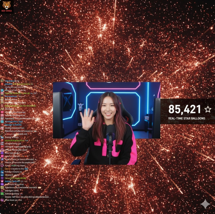 레드코리아 실시간 순위 1위 BJ 방송 화면 캡처 레드코리아 실시간 순위 1위 BJ 방송 화면 캡처