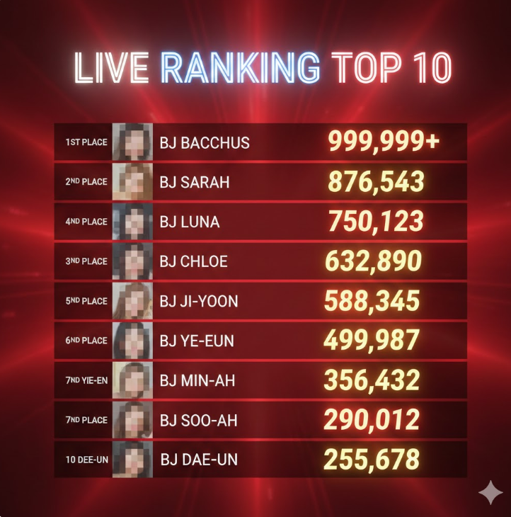 실시간 순위 TOP 10 리스트 스크린샷 실시간 순위 TOP 10 리스트 스크린샷