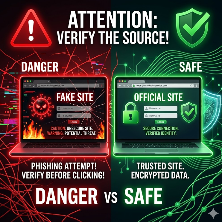 붉은 경고 삼각형과 녹색 체크마크가 대조되는 그래픽 붉은 경고 삼각형과 녹색 체크마크가 대조되는 그래픽