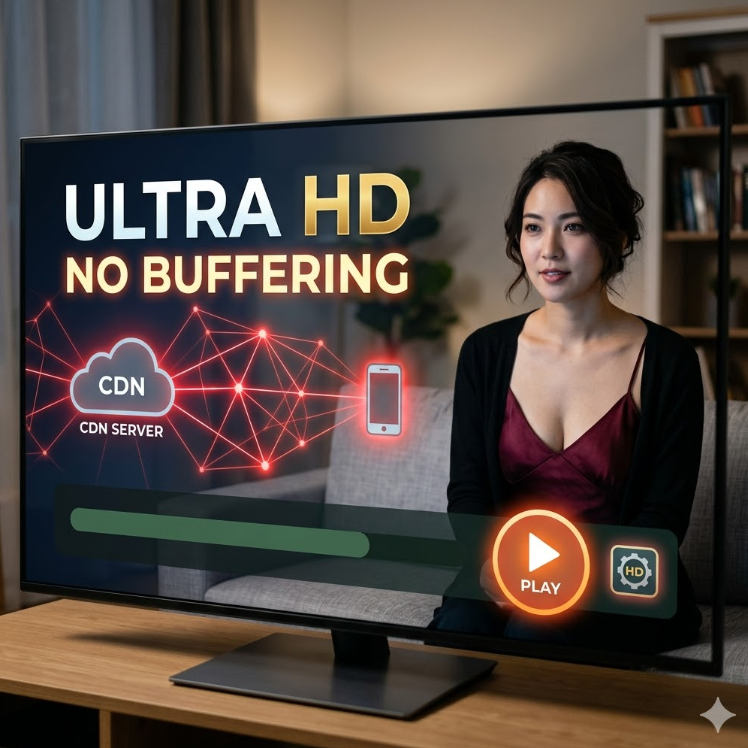 고화질 영상 플레이어 화면에 로딩 바 없이 부드럽게 재생되는 그래픽 고화질 영상 플레이어 화면에 로딩 바 없이 부드럽게 재생되는 그래픽