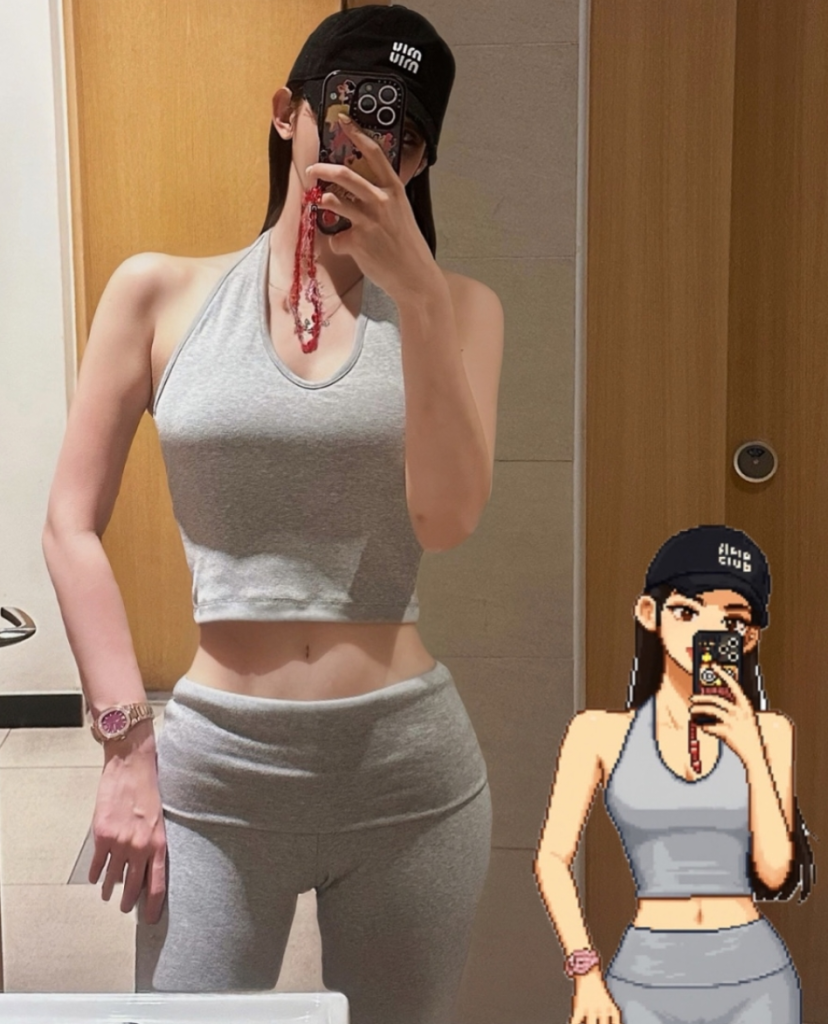 권리안 운동후 거울 셀카